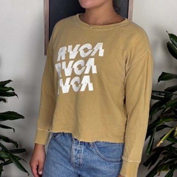 RVCA Distressed Beige Sweater - Picture 2 of 4